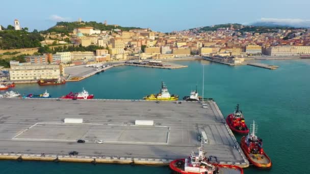 Panorama Vista Cidade Italiana Ancona Itália — Vídeo de Stock