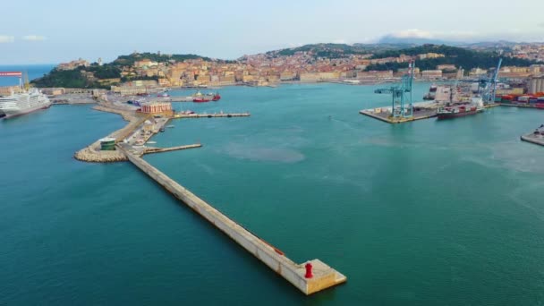 Vista Panorámica Del Puerto Ancona Italia — Vídeo de stock