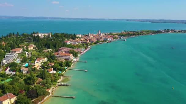 Panorama View Italian Town Sirmione — ストック動画
