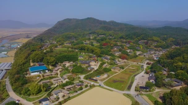 大韩民国杨东民俗村的空中景观 — 图库视频影像