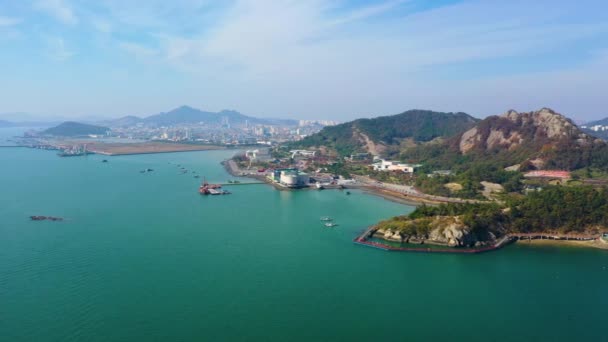 Letecký Pohled Národní Námořní Muzeum Mokpo Korejská Republika — Stock video