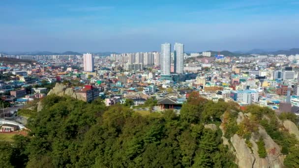 Mokpo Korea November 2019 Luftaufnahme Des Mokposisa Pavillons Und Der — Stockvideo