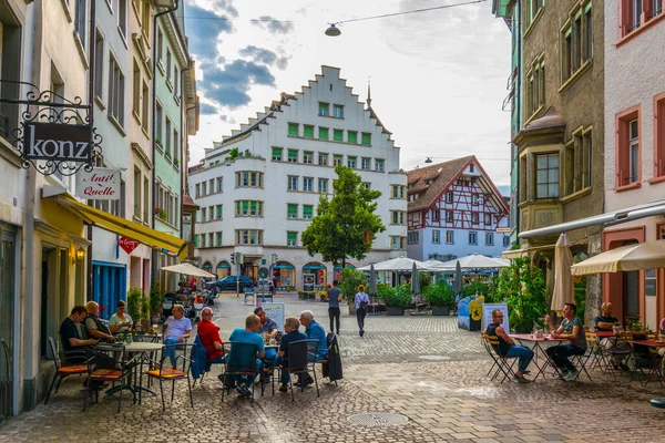 Schaffhausen Switzerland July 2016 View Vordergasse Street Swiss City Schaffhause — Stockfoto