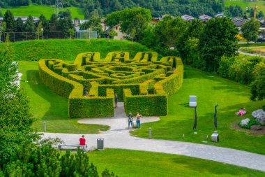 WATTENS, AUSTRIA, JULY 27, 2016: View of a maze inside of the swarovski Kristallwelten complex in Wattens, Austria.