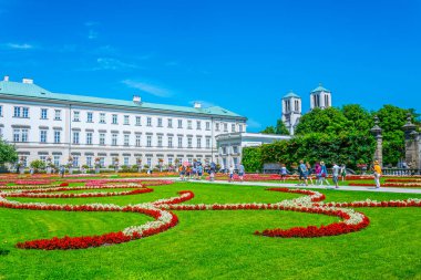 SALZBURG, AUSTRIA, JULY 30, 2016: People are strolling through Mirabell Gardens in Salzburg, Austria