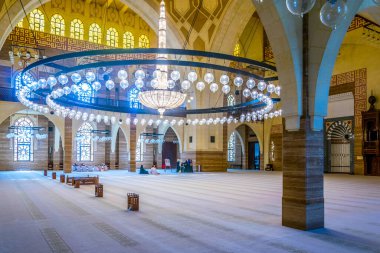 MANAMA, BAHRAIN, OCTOBER 23, 2016: Interior of the Al Fateh Grand Mosque in Manama, the capital of Bahrain.