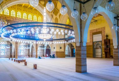 MANAMA, BAHRAIN, OCTOBER 23, 2016: Interior of the Al Fateh Grand Mosque in Manama, the capital of Bahrain.