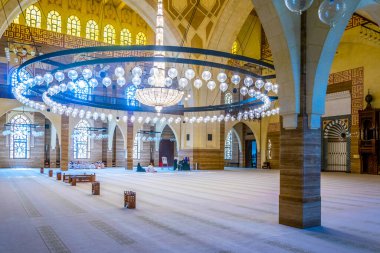 MANAMA, BAHRAIN, OCTOBER 23, 2016: Interior of the Al Fateh Grand Mosque in Manama, the capital of Bahrain.