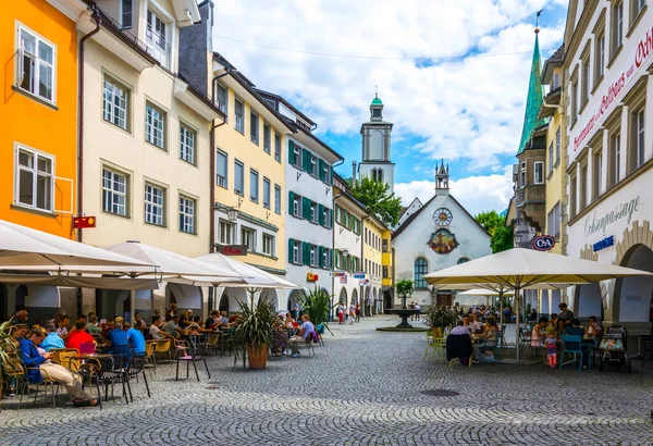 Feldkirch Austria July 2016 People Wandering Historical Center Austrian City — Photo