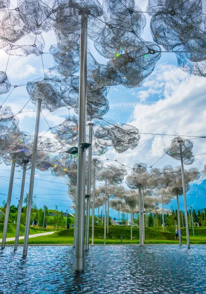 Wattens Austria July 2016 Sculpture Called Clouds Swarovski Kristallwelten Complex — Stock Photo, Image