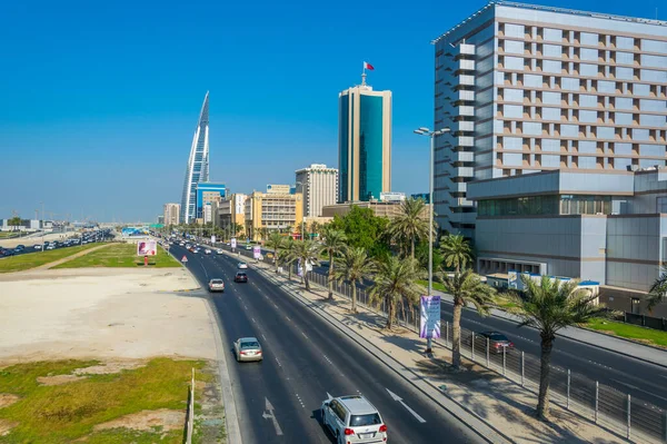 Manama Bahrain Οκτωβρίου 2016 Κυκλοφορία Στον Αυτοκινητόδρομο Του Βασιλιά Faisal — Φωτογραφία Αρχείου