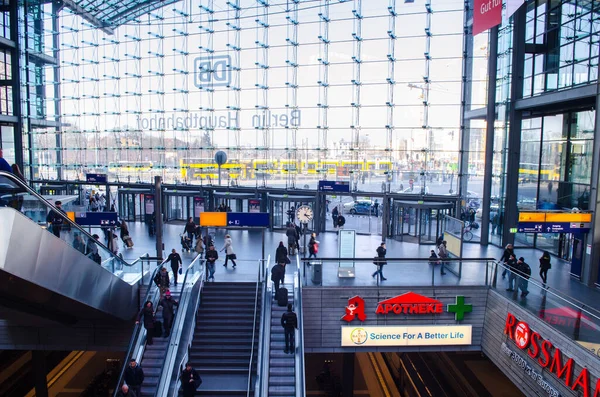 Berlin Allemagne Mars 2015 Vue Intérieur Gare Principale Berlin — Photo