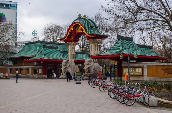 Berlín Alemania Marzo 2015 Vista Entrada Principal Jardín Zoológico Berlín — Foto de Stock