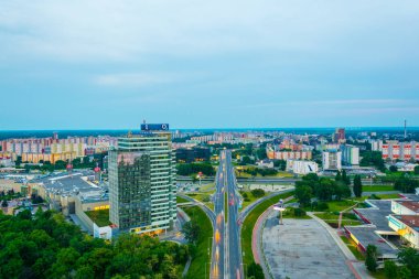 BRATISLAVA, SLOVAKIA, 28 Mayıs 2016: Slovakya 'nın Bratislava bölgesinin hava manzarası