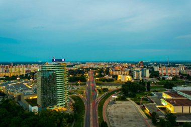 BRATISLAVA, SLOVAKIA, 28 Mayıs 2016: Slovakya 'nın Bratislava bölgesinin hava manzarası