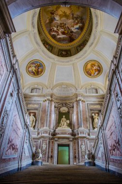 CASERTA, ITALY - JUNE 1: View over interior of Palazzo Reale in Caserta on June 1, 2014. It was the largest palace erected in Europe during the 18th century.