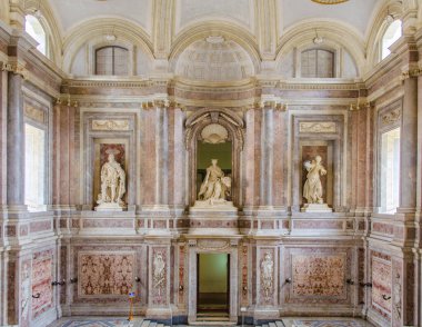 CASERTA, ITALY - JUNE 1: View over interior of Palazzo Reale in Caserta on June 1, 2014. It was the largest palace erected in Europe during the 18th century.
