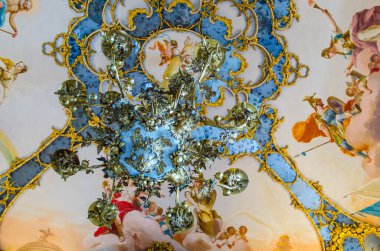 CASERTA, ITALY - JUNE 1: View of decoration of Palazzo Reale in Caserta on June 1, 2014. It was the largest palace erected in Europe during the 18th century.