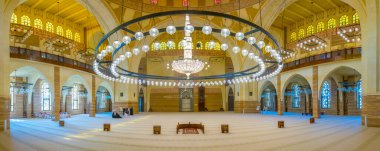 MANAMA, BAHRAIN, OCTOBER 23, 2016: Interior of the Al Fateh Grand Mosque in Manama, the capital of Bahrain.