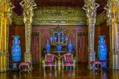 TORINO, ITALY, MARCH 12, 2016: view of a throne hall of the palazzo reale in the italian city torino.