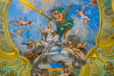 GENOA, ITALY, MARCH 13, 2016: view of a decorative ceiling of the palazzo reale in the italian city genoa.