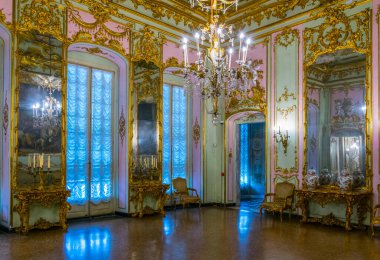 GENOA, ITALY, MARCH 13, 2016: view of a decorative chamber of the palazzo reale in the italian city Genoa.