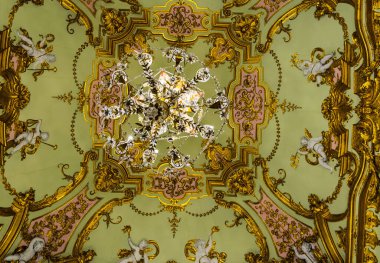 GENOA, ITALY, MARCH 13, 2016: view of a decorative ceiling of the palazzo reale in the italian city genoa.