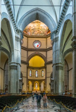 FLORENCE, ITALY, 15 Mart 2016: İtalya 'nın Floransa kentindeki Santa Maria del Fiore Katedrali.