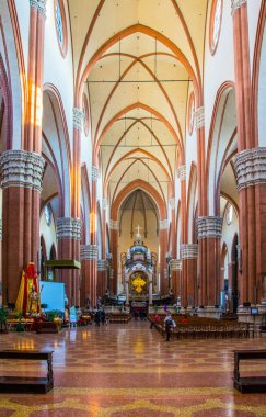 BOLOGNA, ITALY, MARCH 17, 2016: view of interior of the Basilica di San Petronio in the italian city bologna