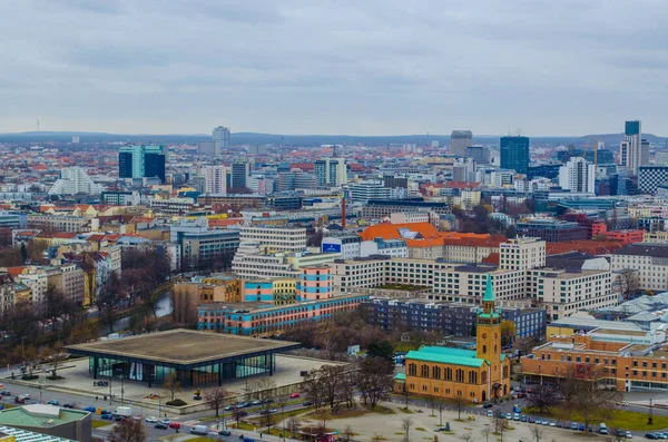 Berlin Γερμανια Μαρτιου 2015 Αεροφωτογραφία Του Βερολίνου Προς Ουρανοξύστες Της — Φωτογραφία Αρχείου