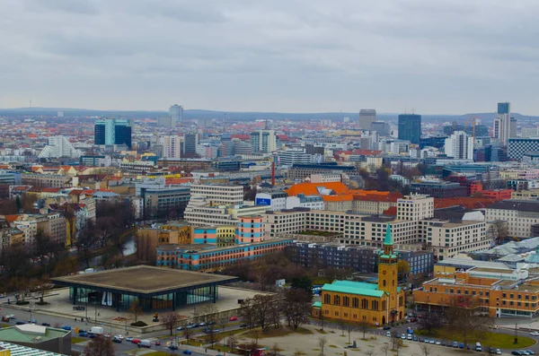 Berlín Německo Března 2015 Letecký Pohled Berlín Směrem Mrakodrapům Obchodní — Stock fotografie