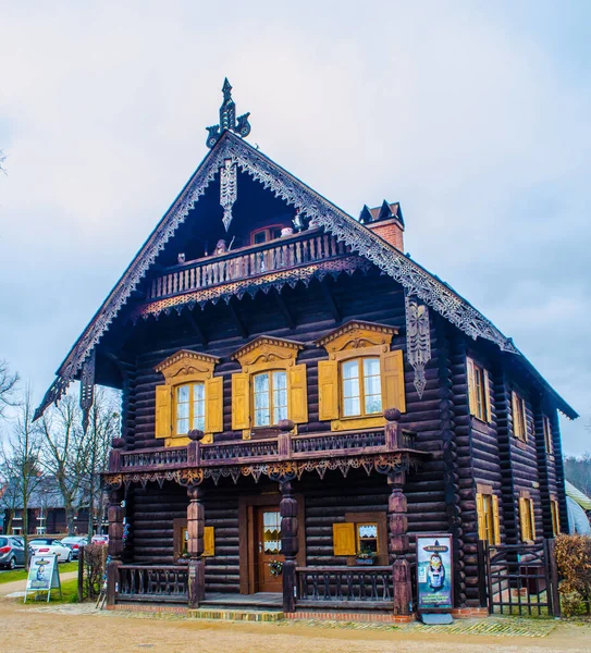 Potsdam Germany March 2015 Типовий Дерев Яний Декорований Будинок Російській — стокове фото