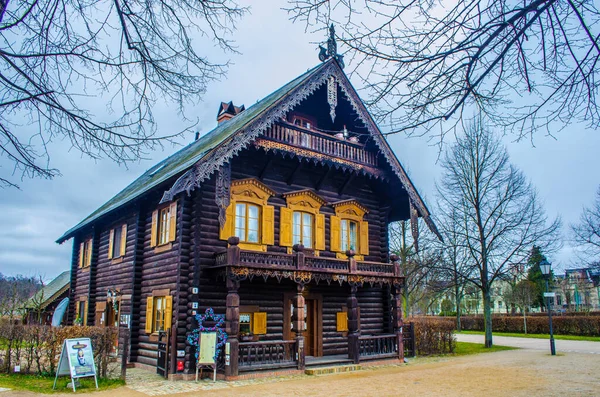 Potsdam Alemanha Março 2015 Casa Decorada Madeira Típica Colônia Russa — Fotografia de Stock