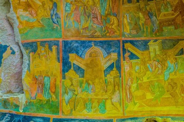 Ivanovo Bulgarie Août 2014 Peinture Sur Plafond Une Église Taillée — Photo