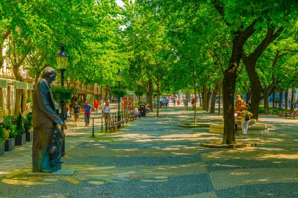 Bratislava Slovakia May 2016 Statue Hans Christian Andersen Situated Hviezdoslav — Stock Fotó