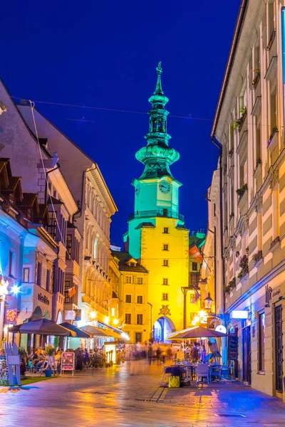 Bratislava Slovakia May 2016 Nightlife Michalska Street Dominated White Michalska — Zdjęcie stockowe