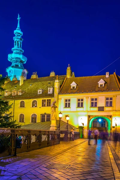 Bratislava Slovakia May 2016 Night View Michalska Tower Historical Center — Zdjęcie stockowe