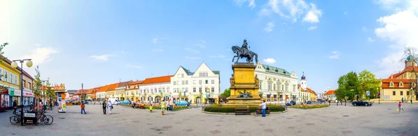 Podebrady Czech Republic April 2015 People Strolling Main Square Czech — стоковое фото