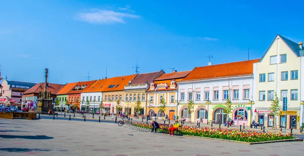 Podebrady Czech Republic April 2015 People Strolling Main Square Czech — стокове фото