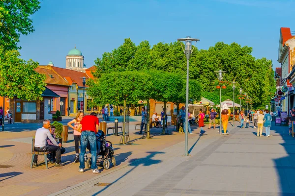 Sturovo Slovakia May 2016 People Strolling Main Square Slovakian City — Photo