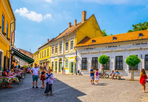 Szentendre Hungary May 2016 People Walking Main Square Ter Hungarian — 스톡 사진