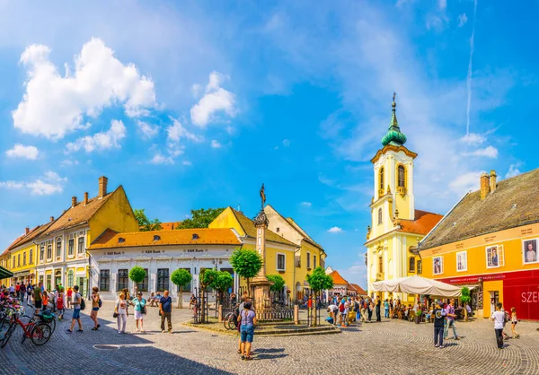 Szentendre Hungary May 2016 People Walking Main Square Ter Hungarian — Fotografia de Stock