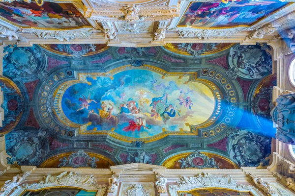 Torino Italy March 2016 View Decorative Ceiling Palazzo Reale Italian — Zdjęcie stockowe