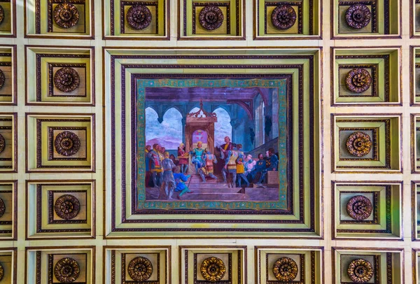 Torino Italy March 2016 View Decorative Ceiling Palazzo Reale Italian —  Fotos de Stock