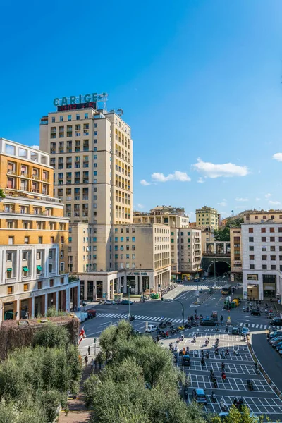 Genoa Italy March 2016 Aerial View Piazza Dante Square Italian — Fotografia de Stock