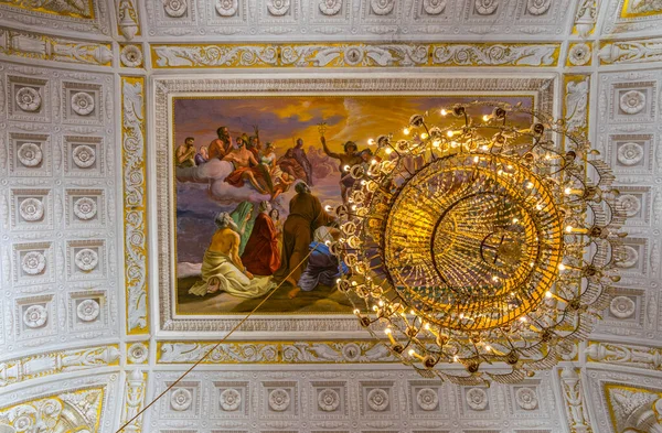 Genoa Italy March 2016 View Decorative Ceiling Palazzo Reale Italian — стокове фото