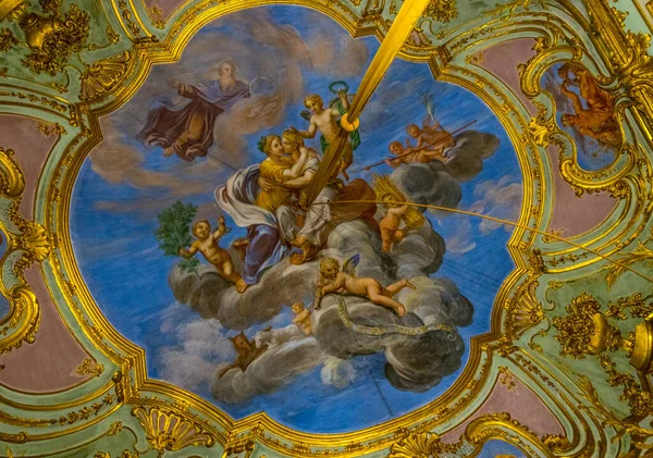 2016 Genoa Italy March 2016 View Ornament Ceiling Palazzo Reale — 스톡 사진