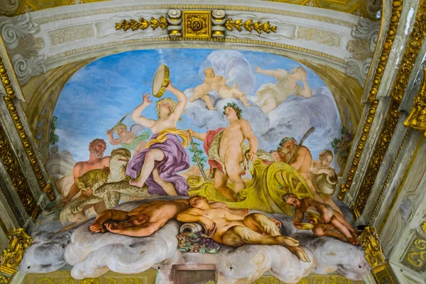 Genoa Italy March 2016 View Decorative Ceiling Palazzo Reale Italian — стокове фото