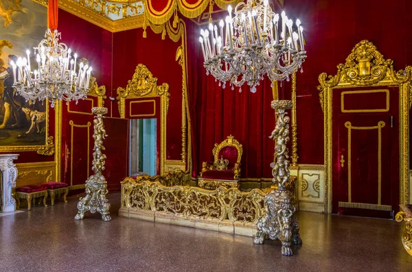Genoa Italy March 2016 View Throne Hall Palazzo Reale Italian — Stock Photo, Image