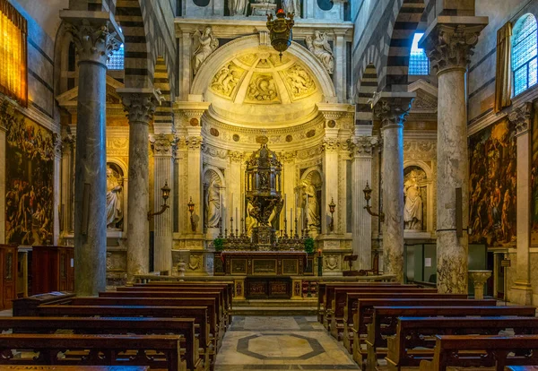 PISA, İtalya, 14 Mart 2016: İtalya 'daki Pisa katedralinin iç görünümü